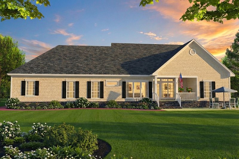 Dream House Plan - Exterior - Rear Elevation for Ranch House Plan #21-601 - 3 bed, 2.5 bath
