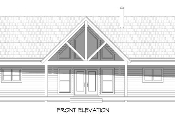 Exterior - Front Elevation 3 for Country House Plan #932-361 - 2 bed, 2.5 bath