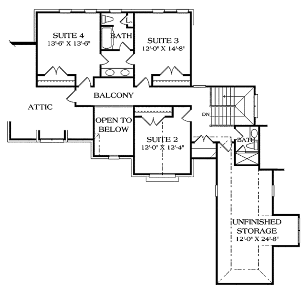 Home Plan - Traditional Floor Plan - Upper Floor Plan #453-451
