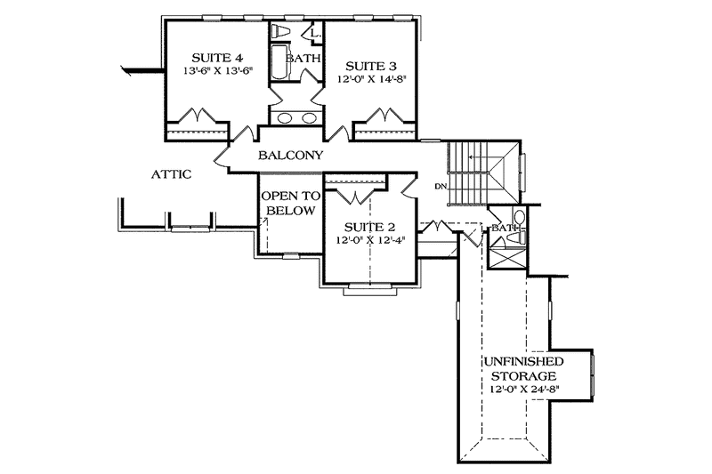 House Plan Design - Floor Plan - Upper Floor for Traditional House Plan #453-451 - 4 bed, 3.5 bath