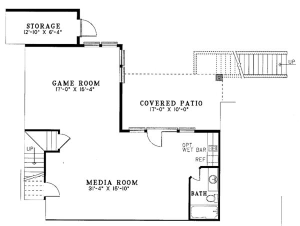 Home Plan - European Floor Plan - Lower Floor Plan #17-2711