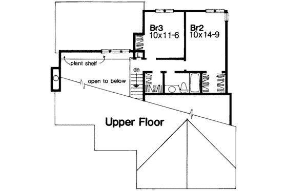 Floor Plan - Upper Floor House Plan #320-128 - 4 bed, 2 bath