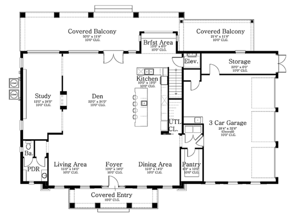 Home Plan - Classical Floor Plan - Main Floor Plan #1058-83