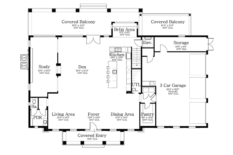 Dream House Plan - Floor Plan - Main Floor for Classical House Plan #1058-83 - 4 bed, 4.5 bath