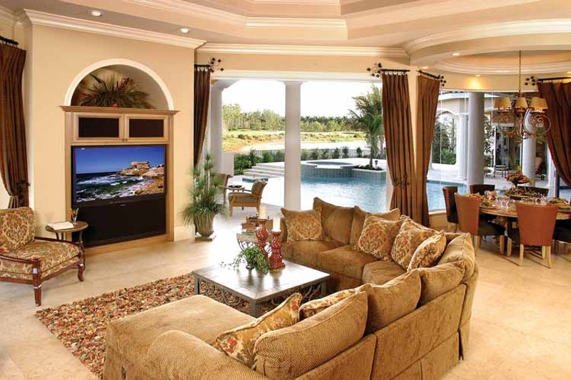 Architectural House Design - Interior - Family Room for Mediterranean House Plan #1017-1 - 5 bed, 5.5 bath