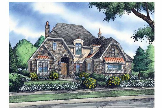 Exterior - Front Elevation 3 for Cottage House Plan #929-841 - 5 bed, 4 bath
