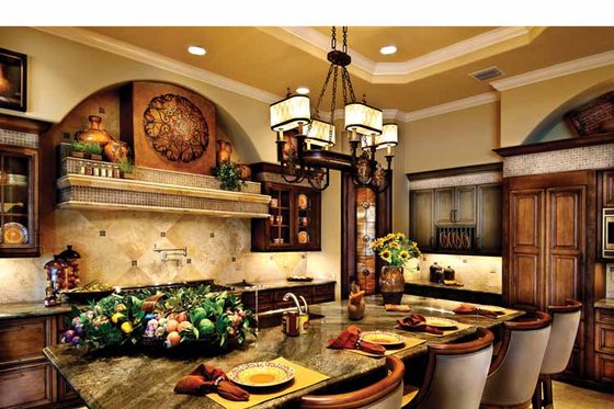 Interior - Kitchen 1 for Mediterranean House Plan #930-440 - 5 bed, 5.5 bath