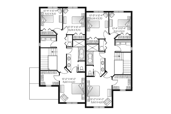 Floor Plan - Upper Floor for Traditional House Plan #23-2515 - 6 bed, 2 bath