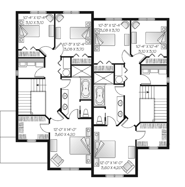 Home Plan - Traditional Floor Plan - Upper Floor Plan #23-2515