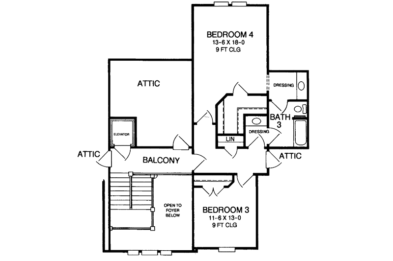 Home Plan - Floor Plan - Upper Floor for Country House Plan #952-251 - 4 bed, 3.5 bath