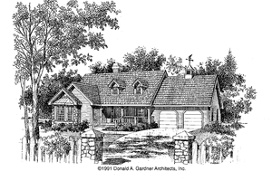 Country Exterior - Front Elevation Plan #929-127