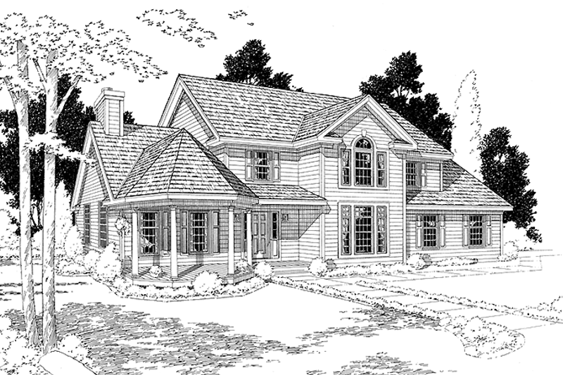 House Blueprint - Country Exterior - Front Elevation Plan #1029-16