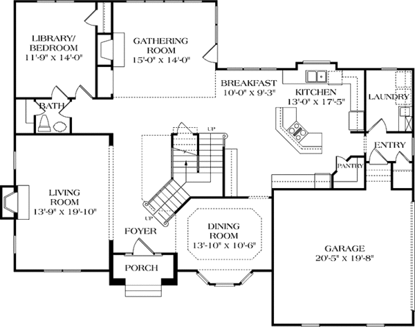 Architectural House Design - Traditional Floor Plan - Main Floor Plan #453-123