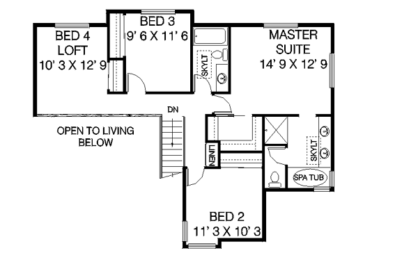 Home Plan - Traditional Floor Plan - Upper Floor Plan #60-462