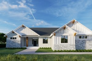 House Blueprint - Farmhouse Exterior - Front Elevation Plan #112-261