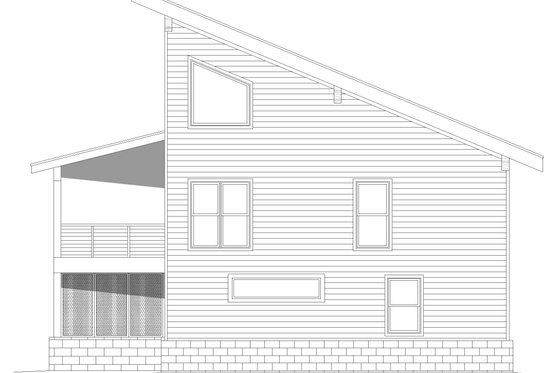 Exterior - Rear Elevation for Contemporary House Plan #932-561 - 3 bed, 2 bath