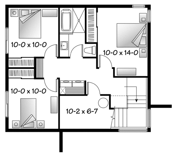 Contemporary Floor Plan - Lower Floor Plan #23-2537