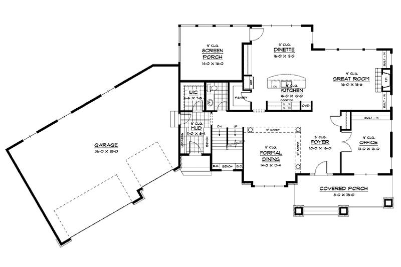 Home Plan - Floor Plan - Main Floor for Traditional House Plan #51-672 - 4 bed, 2.5 bath