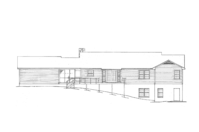 Dream House Plan - Exterior - Rear Elevation for Country House Plan #10-268 - 3 bed, 2 bath