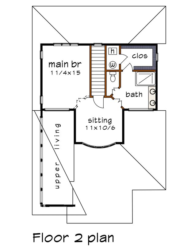 Modern Floor Plan - Upper Floor Plan #79-302