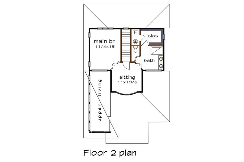 House Blueprint - Floor Plan - Upper Floor for Modern House Plan #79-302 - 3 bed, 2.5 bath