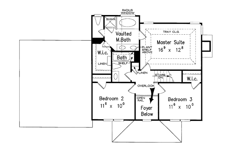 Home Plan - Floor Plan - Upper Floor for Colonial House Plan #927-399 - 3 bed, 2.5 bath