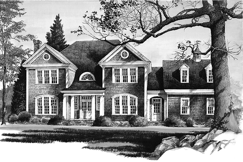 Home Plan - Exterior - Front Elevation 1 for Colonial House Plan #137-304 - 5 bed, 3.5 bath