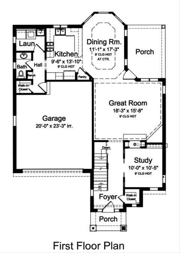 House Plan Design - European Floor Plan - Main Floor Plan #46-487