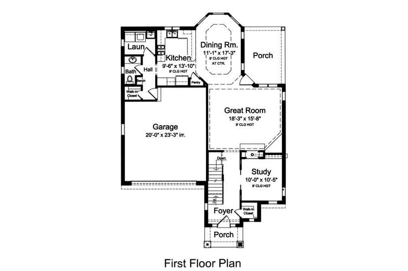 Dream House Plan - Floor Plan - Main Floor for European House Plan #46-487 - 4 bed, 2.5 bath