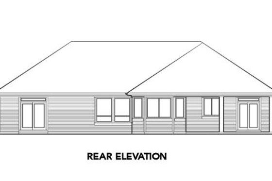 Exterior - Rear Elevation for Traditional House Plan #48-290 - 3 bed, 2.5 bath