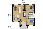 Contemporary Style House Plan - 2 Beds 1 Baths 1022 Sq/Ft Plan #25-4895 