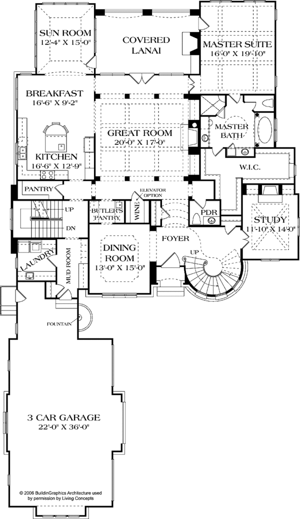 House Plan Design - European Floor Plan - Main Floor Plan #453-603