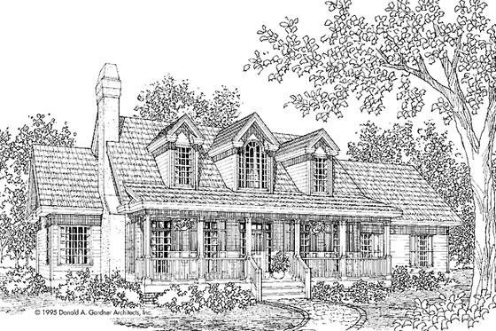Exterior - Front Elevation 3 for Country House Plan #929-490 - 3 bed, 2.5 bath