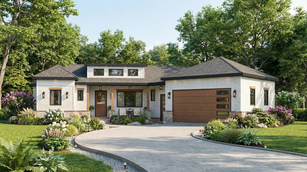 Exterior - Front Elevation 2 for Contemporary House Plan #54-688 - 3 bed, 2 bath