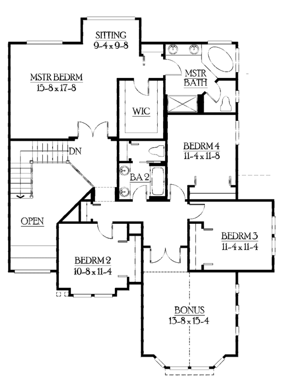 Architectural House Design - Craftsman Floor Plan - Upper Floor Plan #132-406