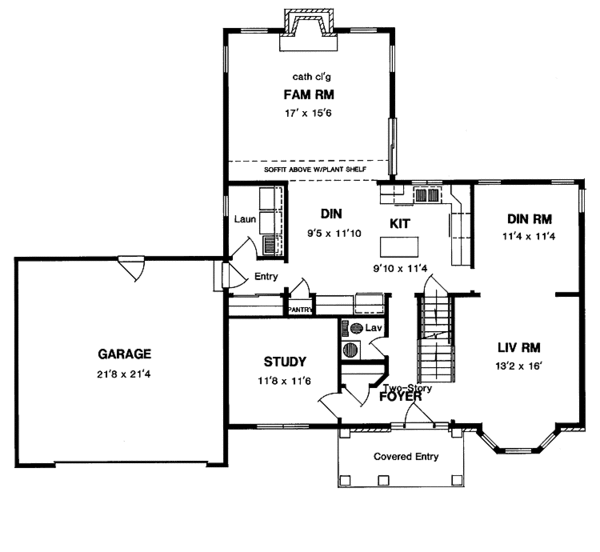 Dream House Plan - Colonial Floor Plan - Main Floor Plan #316-162
