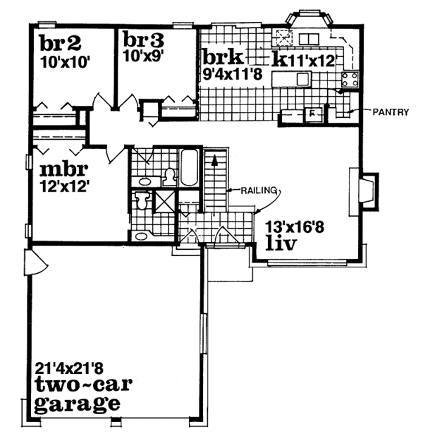House Design - Ranch Floor Plan - Main Floor Plan #47-785