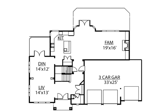 Floor Plan - Main Floor for Contemporary House Plan #951-10 - 4 bed, 3.5 bath