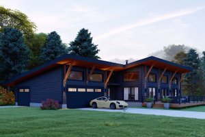 Exterior - Front Elevation 3 for Contemporary House Plan #932-1287 - 2 bed, 2.5 bath