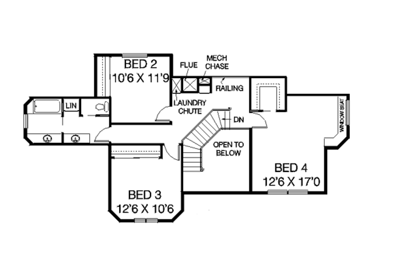 House Plan Design - Floor Plan - Upper Floor for Traditional House Plan #60-438 - 5 bed, 3.5 bath