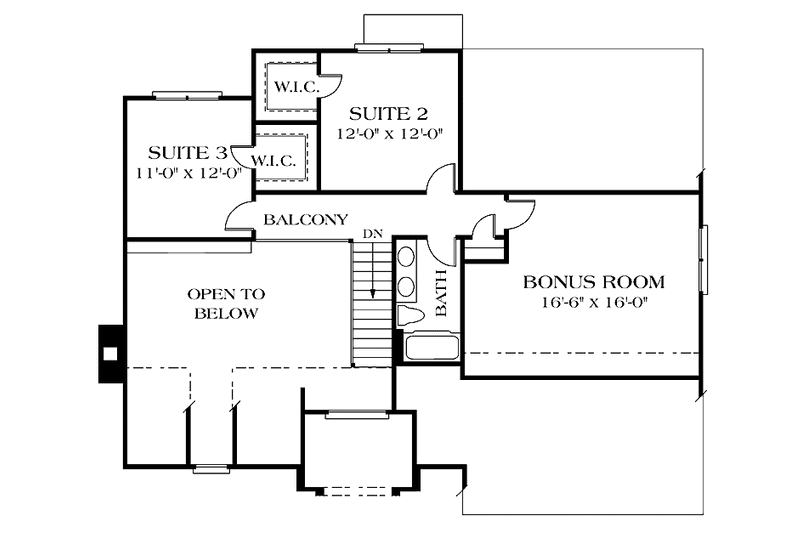 Home Plan - Floor Plan - Upper Floor for Traditional House Plan #453-482 - 3 bed, 2.5 bath