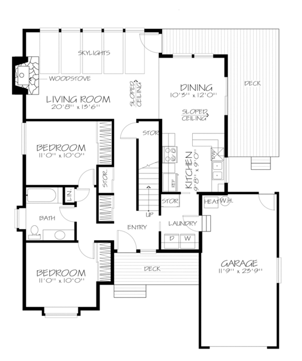 Architectural House Design - Prairie Floor Plan - Main Floor Plan #320-1188