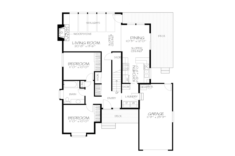 House Plan Design - Floor Plan - Main Floor for Prairie House Plan #320-1188 - 3 bed, 3 bath