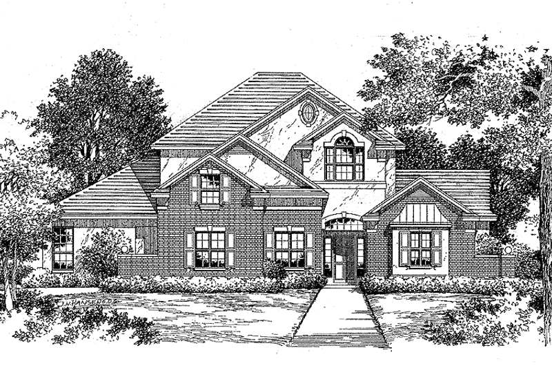 Home Plan - Exterior - Front Elevation 3 for Traditional House Plan #999-53 - 5 bed, 4 bath