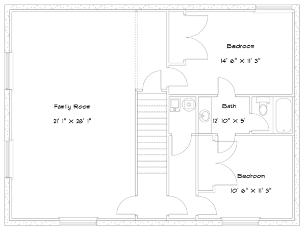 House Blueprint - Cabin Floor Plan - Lower Floor Plan #1060-24