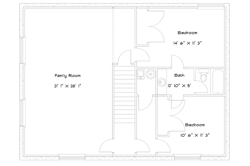 Home Plan - Floor Plan - Lower Floor for Cabin House Plan #1060-24 - 3 bed, 2.5 bath