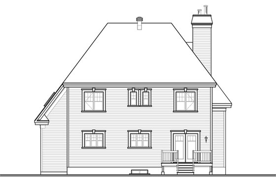 Exterior - Rear Elevation for European House Plan #23-2579 - 4 bed, 2.5 bath