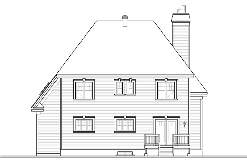 Home Plan - Exterior - Rear Elevation for European House Plan #23-2579 - 4 bed, 2.5 bath
