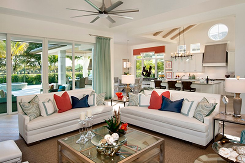 Architectural House Design - Interior - Family Room 1 for Mediterranean House Plan #1017-156 - 3 bed, 3.5 bath