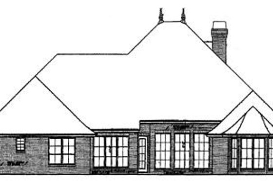Exterior - Rear Elevation for European House Plan #310-322 - 4 bed, 3.5 bath